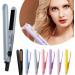 2-in-1 Mini Hair Straightener & Curling Iron - Portable Ceramic Travel Hair Tools for Women - Short Hair & Curls - White-Pink - Buy Online on GoSupps.com