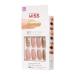 KISS Gel Fantasy Long Pink and Gold High Arch Nail Kit with 28 Fake Nails - Pack of 24 | Sculpted Gel Nails with Adhesive Tabs, Glue, Manicure Stick, and Mini File - Buy Online on GoSupps.com