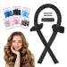Heatless Curling Rod Headband  Overnight Hair Curlers No Heat Curl with Hair Clips  Heatless Curls to Sleep in Silk Ribbon Hair Rollers for Long Hair Styling Tools(Black)