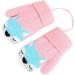 Cute Fox Knitting Winter Gloves for Toddler Kids | Thermal Plush Lining | 1-3 Yrs | Pink - Buy Online on GoSupps.com