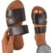 Lencyotool Women's Sandals - Flat Ribbon Slip-On Open Toe Big Sizes Black - Comfortable Leisure Footwear - Buy Online on GoSupps.com