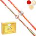 Ghasitaram Gifts Rakhi for Brother Rakhis Online - Set of 2 6300 6371 Fancy Rakhis with 400 GMS of Soan Papdi