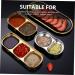 LIFKOME 6 Pcs Seasoning Dish Appetizer Dessert Plate Two Compartment Food Container Sauce Bowl Kitchen Dish Tool Chip and Dip Gold Cups Vinegar Dish Japanese and Korean 304 Stainless Steel 20x8cmx2pcs Goldenx2pcs - Buy Online on GoSupps.com