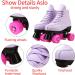 PU Leather High-top Roller Skates - Shiny Purple Flash - Size 38 for Unisex Kids and Adults - Buy Online on GoSupps.com