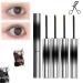 Jade Rosebury Iron Wand Mascara 3D Curling Eyelash Iron Mascara Black Washable Metal Mascara Waterproof Long Lasting Curl Brushless Metal Wand Mascara for Women Voluming Lash Extensions 4pcs