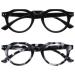 Opulize Rio Reading glasses with blue light filters - flattened out frame - women & men - spring hinges - B53-1 +2.00 Magnification Linzend Black - Glossy blue tortoise