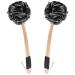 2pcs Back Scrubber Shower Pour Brush Bamboo Charcoal Loofah Sensitive Delicate Skin Body Scrub Sponge - 14.7 Wooden Waterproof Handle