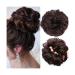Messy Bun Hair Piece for Women 1PCS Tousled Updo Scrunchie Synthetic Messy Hair Bun Hair Piece Hair Extension Thick Wavy Ponytail Chignon Hairpieces for Women Girls Fake Hair Accessories for Women Dark Brown