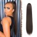 Fine horseplay extensions with cord strain long straight braid cord strip ponytail hair part smooth hair extensions synthetic drawstring ponytail extension for women 60 cm brown brown - cord strain -60 cm 60 cm (1 Pack)