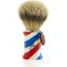 Omega 6735 Beard Brush in Clay - Tricolor Resin Barber Pole | Premium Quality Grooming Tool for Men - Buy Online on GoSupps.com