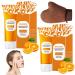 2 Pi ces Orange Exfoliant Gel Nettoyant Visage Gommage Pour un Nettoyage en Profondeur des Pores - 100 g - Pour le Visage et le Corps Livr avec 1 Gant Floc Marron