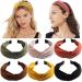 CellElection 6PCS Top Knot Headband for Women Wide Knotted Headbands Twist Turban Headwrap Elastic Hair Band Fashion Hair Accessories for Women Girls Children