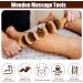 41cm Wooden Massage Roller - Anti-Cellulite Fascia Roll with Handle for Neck Legs & Back Relief - Buy Online on GoSupps.com