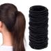 LIUJZZJ 100 Elastic Hair Bands - No Metal Scrunchies & Ponytail Holders for Women Girls Kids Men - Thick Hair Black - International Shipping Available - Buy Online on GoSupps.com