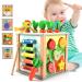 Zooyaue motor cube activity cubes made of wood 6 in 1 Montessori toy Activity Center Baby from 3 years Activity Toys Wood Motor Shots Wood Toys Expert Toys For Small Children Baby