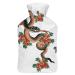 Snake Flower Hot Water Bottle With Cover Plush Bed Bottle Hand Warmer For Adults And Children 26.5X15.3cm