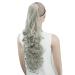 Imissu 24-Inch Thick Chaotic Curly Ponytail Extensions - Clip-In Jaw-Claw Hair Parts (Gray) | International Shipping Available - Buy Online on GoSupps.com