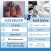 24-Piece Short Angular Press-On Nails Set | Blue Glossy French Fake Acrylic Nails for Women & Girls | Reusable Nail Art Manicure - Buy Online on GoSupps.com