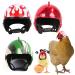 Chicken helmet headgear 3 pieces of chicken helmet plastic chicken helmet pet helmet helmet for chicken pet protection helmet adorable helmet for chicken duck and other curtains head protection 3 colors 4 x 4.5cm flame bright red camouflage camouflage