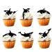 18pcs Killer Whales Cupcake Toppers for Boys Girls Baby Shower Fish Happy Birthday Cake Decor Under the Sea Ocean Themed Party Decorations Supplies