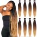 Xtrend 30 Inch Long EZ Braids 8Packs Ombre Pre-Stretched Easy Braiding Hair Extensions for Box Braids Hair Itch Free Hot Water Setting Synthetic Fiber Hair Extensions 1B/30/27# 30 Inch (Pack of 8) 1B3027#