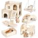 Hamster toy 6 pieces of wood hamster house toys for hamsters made of wood hamster cake stuff toys hamster hiding house training toys for chinchilla guinea pig racing mouse rabbits