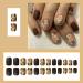 Thanksgiving Short Press on Nails - Brown Matte Acrylic False Nails with Maple Leaf Designs | 24 Pcs Extra Short Stick-on Nails for Women & Girls - Buy Online on GoSupps.com