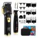 Professional Hair Clippers Set for Men Cordless Barber Kit Hair Cutting Set Rechargeable Clippers and Trimmers Set Hair Cutting Kit with LED Display USB Charging Gifts for Men (Black)