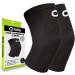 Crucial Compression Knee Sleeve (1 Pair) - Best Knee Braces for Knee Pain for Men & Women - Non-Slip Knee Support for Running, Weightlifting, Basketball, Gym, Workout, Sports Medium (18.0-20.0") Measure 3" Above Kneecap Black