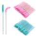 Scettar 200 pieces disposable eyelash brushes eyelash applicator brush 100 light blue mascara brush 100 pink disposable mascara magic bars eyelash eyebrows brush for beauty salon and home use