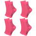 4 Pairs Neuropathy Socks Compression Socks for Women & Men Ankle Support Brace Plantar Fasciitis Socks for Sprained Ankle Pain Relief 2-4.5 Pink