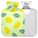 Naanle yellow juicy lemon heat bottle with reference transparent hot water bottle 1l warm head for bed handfoot warmer pain relief heat and cold therapy