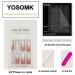 YOSOMK Pink Coffin Fake Nails with Gems - Glossy False Nails for Women - Stick on Nails with Glue - Long Press on Acrylic Nail Tips - Buy Online on GoSupps.com