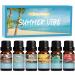 Salking summer essential oils set 6x10ml 100% aromatherapy fragrance oil for diffuser humidifier massage coconut pineapple watermelon marine brizz mojito vanilla ice cream