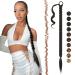 Feshfen braid extensions ponytail extension with hair tie 65 cm long ponytail braided art hair hair extension braid for women black brown 65 cm new black brown