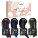 Mylee Gel Nail Polish Quad Colour Set 4x10ml Galaxy UV/LED Soak-Off Nail Art Manicure Pedicure for Professional Salon & Home Use - Long Lasting & Easy to Apply Blue Sky Navy Gold Green Pink Black Purple