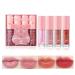 4Packs Lip Oil and Lip Gloss Set Lip Oil Hydrating Non-sticky Lip Glow Oil Tinted Clear Lip Plumper Moisturizing Lipgloss Set Gift For Women and Teenage Girl (01)