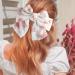 AWAYTR Chiffon Bow Barrettes Hair Clips - 2 Pack Flower Elastic Hair Bows for Wedding Party - White and Pink - Buy Online on GoSupps.com