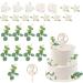 Yamitora 24 pieces Cake Topper Wedding Wood Tortendendeko Wedding Mr Mrs Topper Deco MR MRS Torten plug Rosen Geldfplants Decoration wedding cake Topper Cake Wedding Party