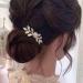Dervivea Boho Leaf Hair Comb Metal Flower Hair Combs Gold Leaves Side Combs Headpieces Vintage Pearl Hair Comb Bride Wedding Hair Comb Decorative Hair Accessories for Women and Girls Headdress - Buy Online on GoSupps.com