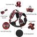Heele Adjustable No-Pull Dog Harness | Breathable Chest Harness for Small Dogs - Reflective Padded Handle Black-Red (35-61cm) - Buy Online on GoSupps.com