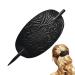 Leather Hair Barrette with Stick | Faux Leather Oval Shape Hair Clips Hair Barrettes Stick Hair Clip Hair Stick Ponytail Hair Pin for Women Long Hair Lvtfco Black