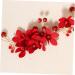 FRCOLOR Bridal Headpiece Wedding Headpiece Beaded Headbands Bridal Hair Accessories Hair Accessory for Women Red Headband Flower Headbands for Women Hair Bands Safflower Crystal Bride Girl - Buy Online on GoSupps.com