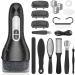 Electric Callus Remover for Feet Rechargeable Electronic Foot File Pedicure Tools Professional Waterproof Foot Scrubber File Portable Pedi Feet Care for Cracked Heels &Dead Skin with LCD Display Black Electric Callus Remover +10in1