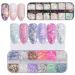 Glittering Nail Art Flakes - 2 Boxes of 24 Grids in Heart Star & Holographic Moon Shapes for Crafting & Nail Designs - International Shipping Available - Buy Online on GoSupps.com