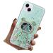 Rnrieyta Magon B r Astronaut Stander Shell Glitzer for iPhone 13 Cute girls thin crystal protective cover Treisand bling transparent case bumper with astronaut holder kickstand green iPhone 13 green