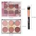 KAYNEST 6 Colors Matte Blush Palette with Marble Makeup Brush - Rose Pink Light-Luxury Contour & Highlight Face Palette (#B) - Buy Online on GoSupps.com