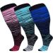 3PCS Plus Size Compression Socks Extra Wide Calf Women Men Large Size Knee High 20-30 mmhg Circulation for Varicose Veins Swelling 2xl 3xl 4xl 3pcs Color XX-Large