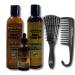 Shampoo and Conditioner Set Bundle-5 Items with Jamaican Mango & Lime Black Castor Oil Sulfate Free Shampoo 8oz Paraben Free Conditioner 8oz and Original Black Castor Oil 4oz Unibeauties Detangling Brush & Detangling Hanging Shower Comb