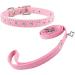 Newtensina Cute Diamante Puppy Collar and Leash Set Bling Suede Collar with Lead for Small Dogs Cats - Pink - XS XS Pink - Buy Online on GoSupps.com